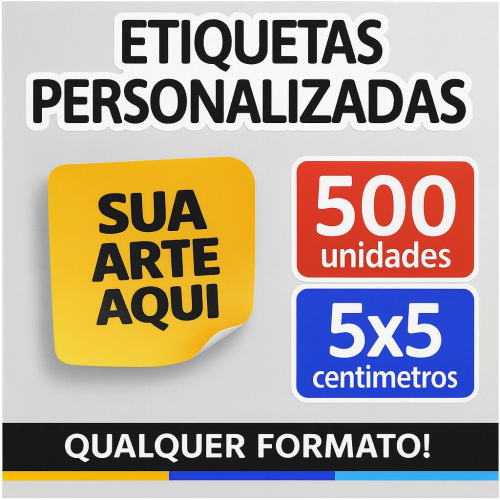 500 Etiquetas Adesivas 5x5 cm