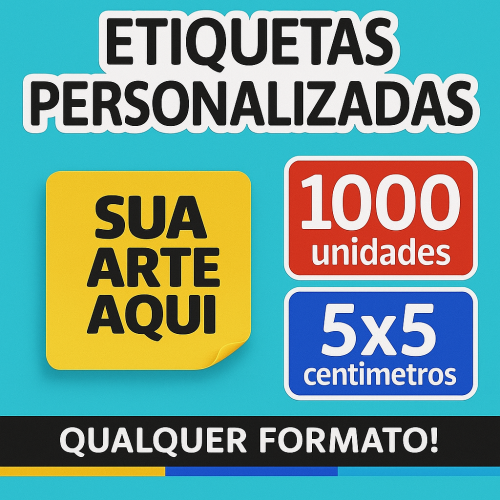 1000 Etiquetas Adesivas 5x5cm 